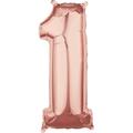 Loftus International 26 in. Number 1 Balloon, Rose Gold A3-6594